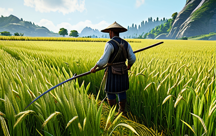 **

"A professional farmer tending a bountiful, fully-clothed, barley field in ArcheAge, harvesting crops with a traditional sickle, appropriate attire, safe for work, perfect anatomy, natural proportions, bright sunny day, family-friendly, high quality, detailed textures, professional lighting."

**