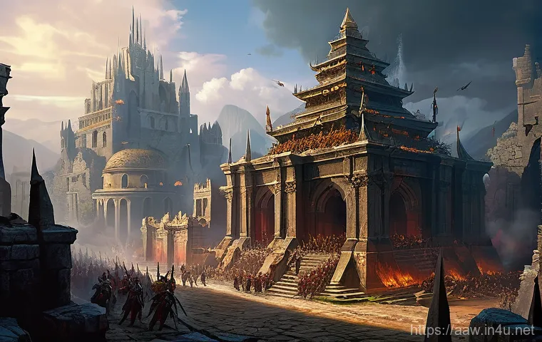 아키에이지 진영 전쟁 포인트 - **Prompt for a Mass Battle / Objective Capture:**
    An epic, dynamic scene depicting a large-scale...