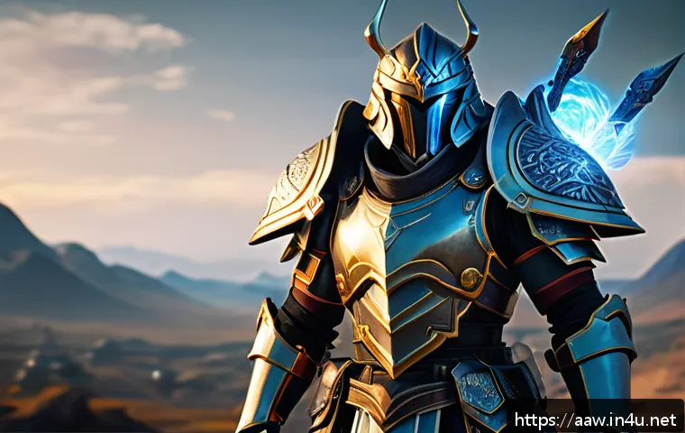 아키에이지 전투력 증가 방법 - A detailed fantasy RPG character screen showcasing a warrior equipped with high-tier armor glowing w...